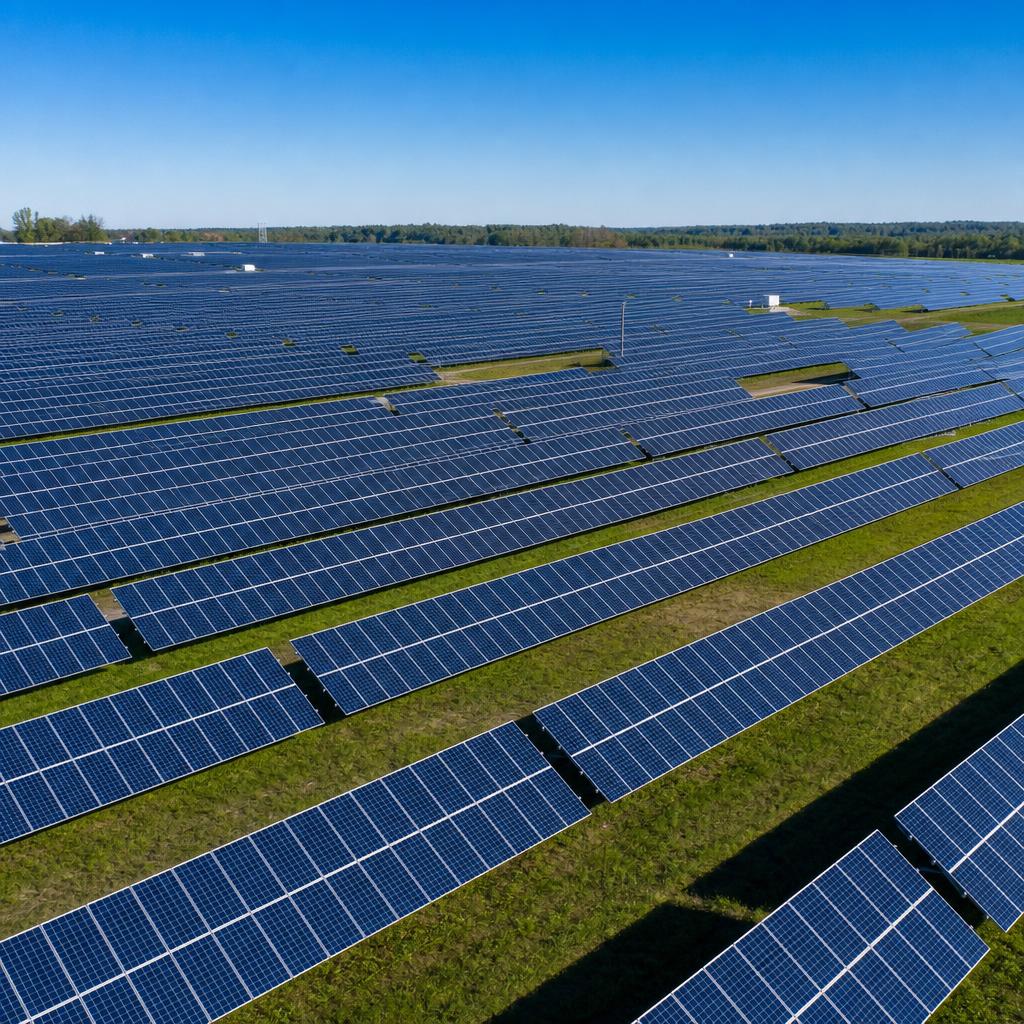 Grande impianto fotovoltaico a terra che accede agli incentivi FER X